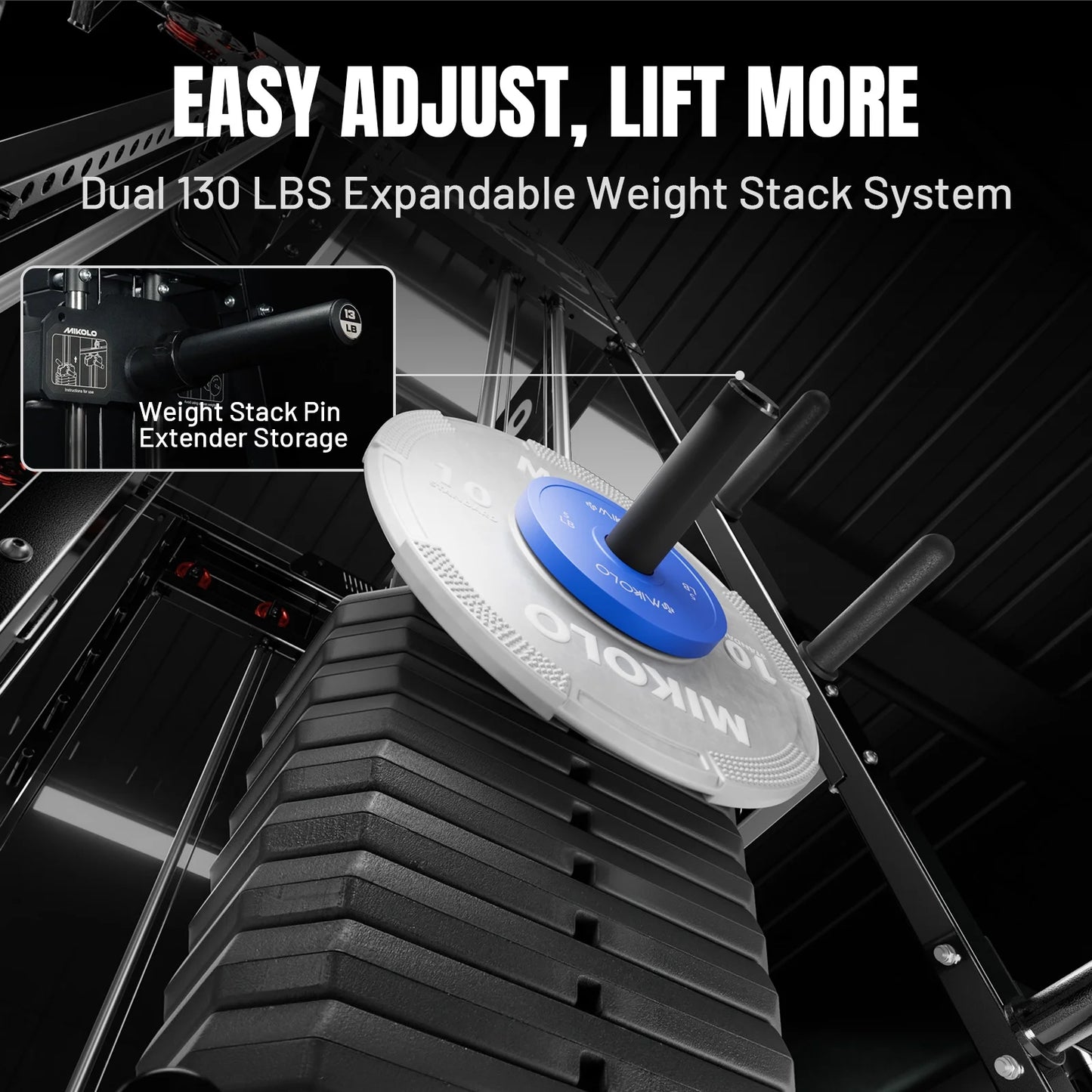 M11 Elite Smith Machine Home Gym, 2200LBS Power Rack with Cable Crossover, Functional Trainer with Dual 130 Weight Stacks, for Full Body Strength Training