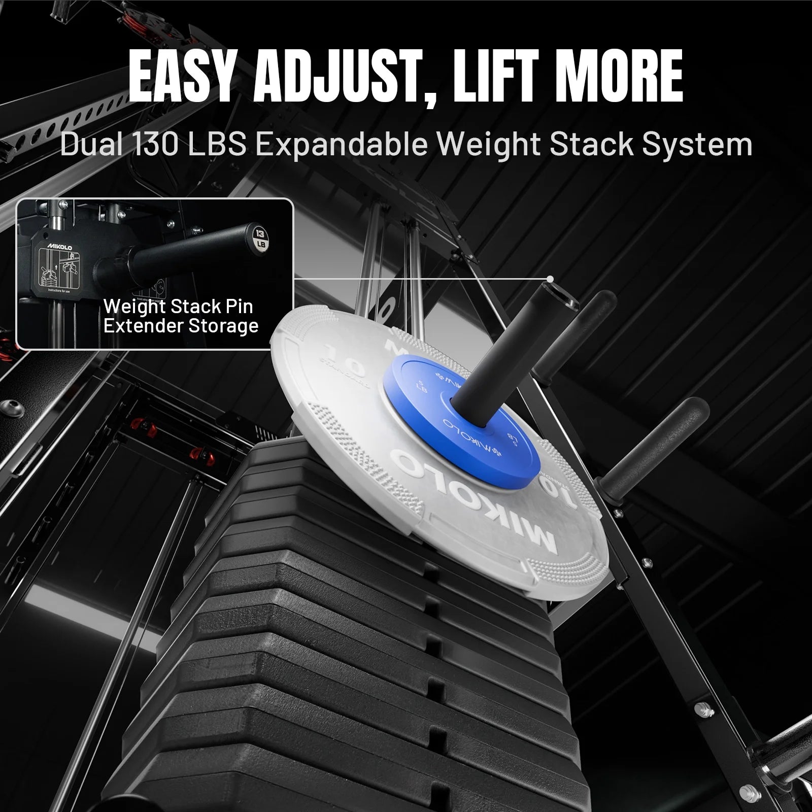 M11 Elite Smith Machine Home Gym, 2200LBS Power Rack with Cable Crossover, Functional Trainer with Dual 130 Weight Stacks, for Full Body Strength Training
